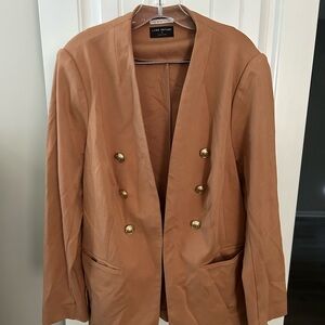 Lane Bryant Camel Blazer with Gold Buttons